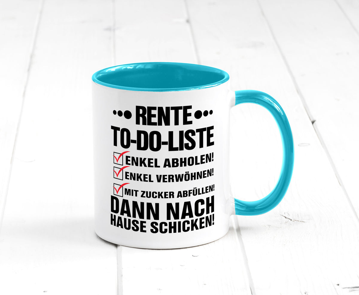 Rente To-Do-Liste | Rentner Tasse Enkel verwöhnen Geschenk Ruhestand Jubiläum