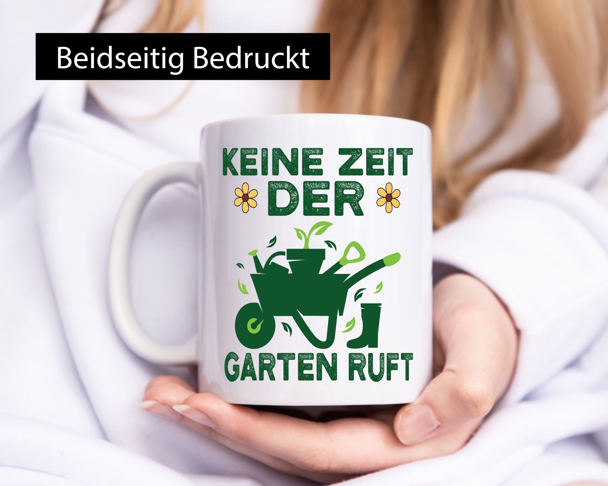 Keine Zeit, Garten ruft | Schubkarre Blumen Hobby Geschenkidee Humor Tasse