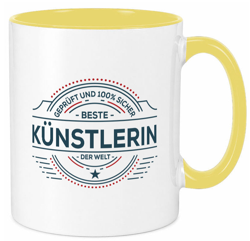 Geprüft und sicher: Künstlerin| Spruch lustig | Kunst Humor Geschenkidee Tasse