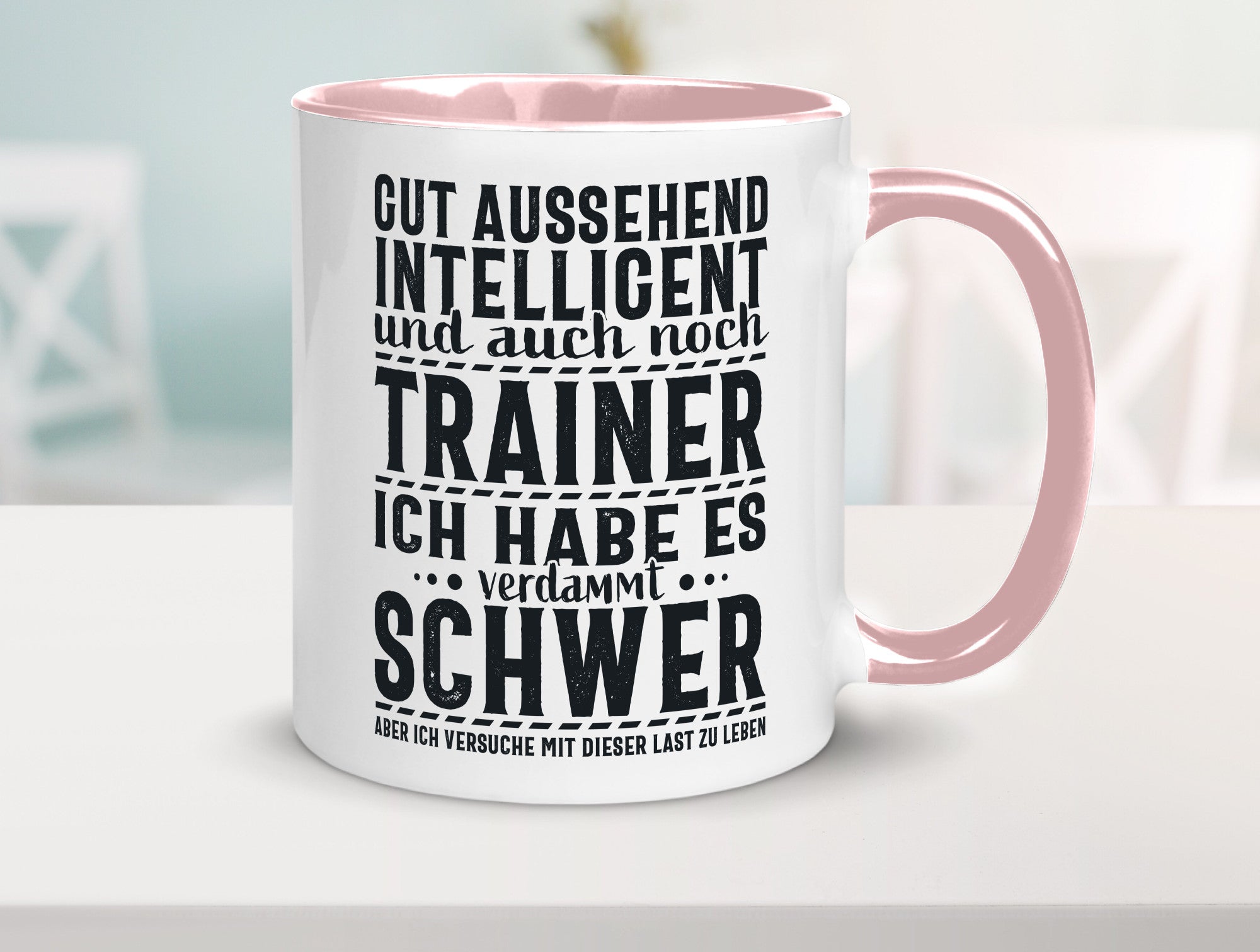 Gut aussehender Trainer |gestrichelte Linie | Punkte lustiger Spruch Geschenk