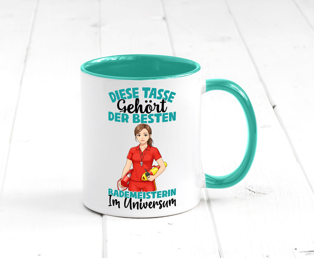 Im Universum: Bademeisterin | Schwimmmeisterin Geschenk Humor Geschenkidee Tasse
