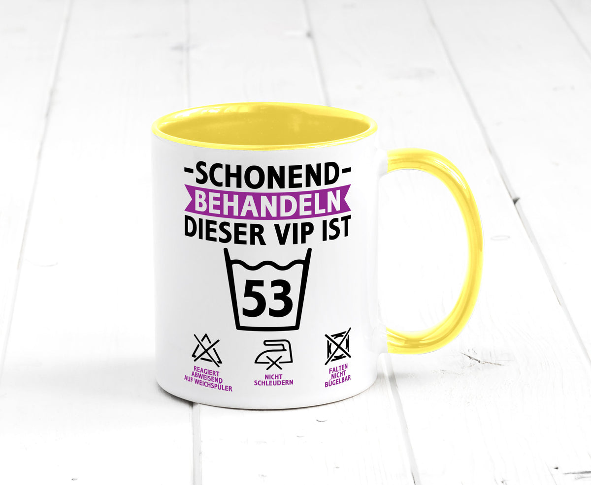 53 Geburtstag | schonend behandeln Jahre v2 lustiger Spruch Geschenk Tasse