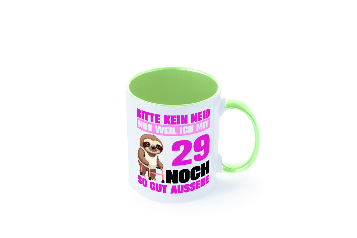 29. Geburtstag | Bitte kein neid Faultier 29 Jahre Humor Geschenkidee Tasse