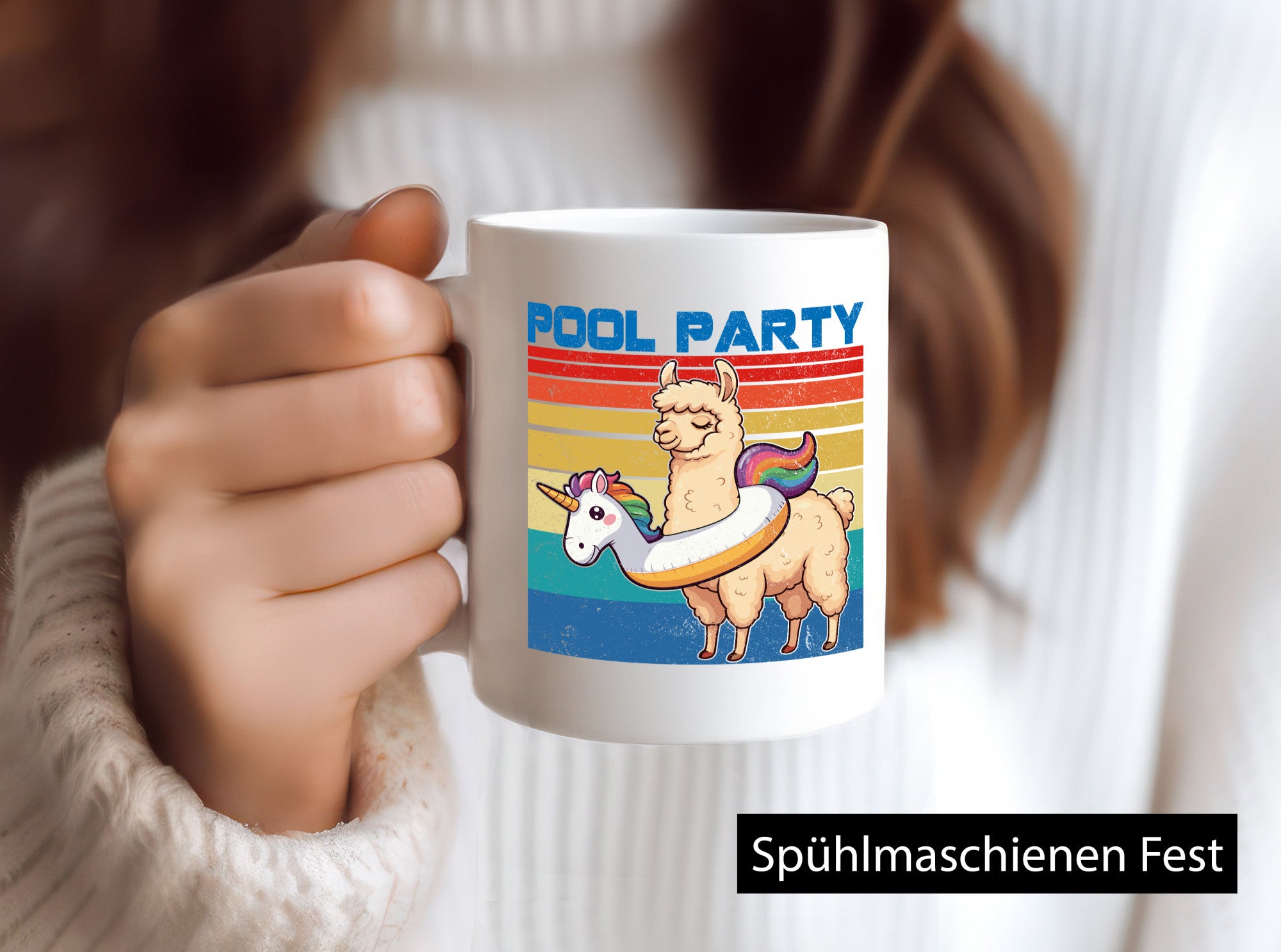 Pool Party | Lama Alpaka Einhorn lustig Humor Geschenkidee Geschenk Tasse