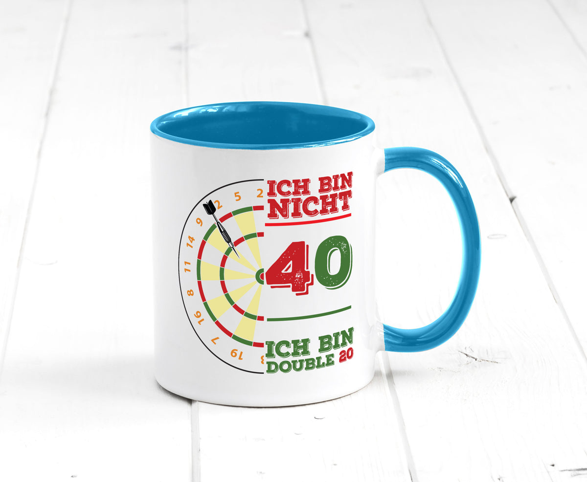 Ich bin nicht 40 double 80 | Dart spieler Geschenkidee Humor Tasse