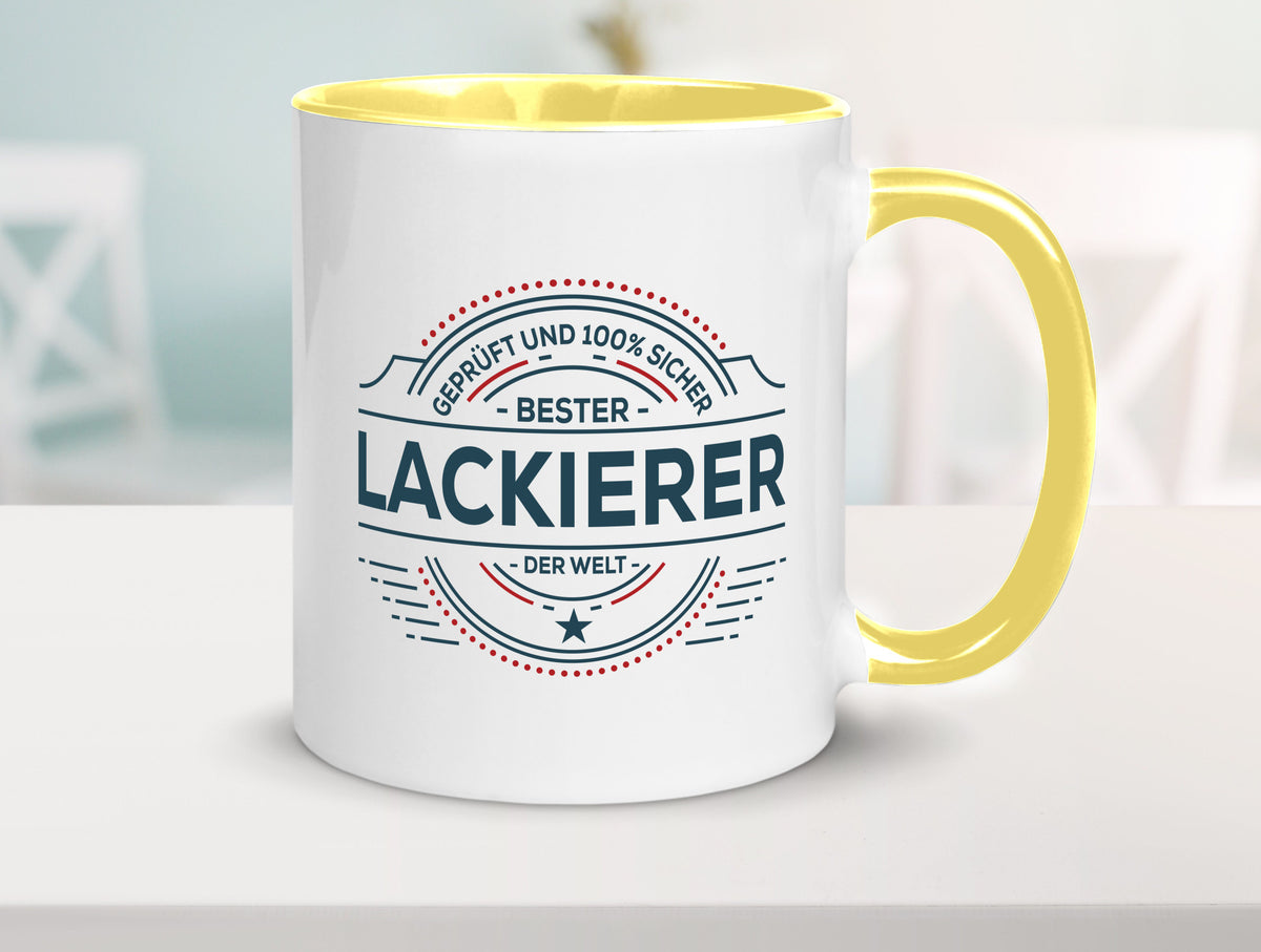 Geprüft und sicher: Lackierer | Definition lackieren Geschenk Humor Tasse