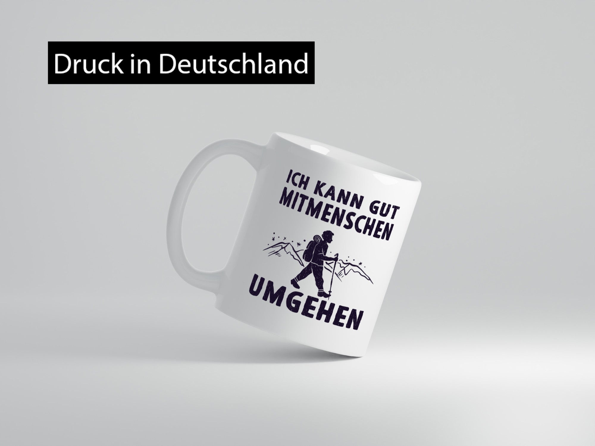 Ich kann gut Mitmenschen umgehen | Wanderer Humor Geschenkidee Tasse