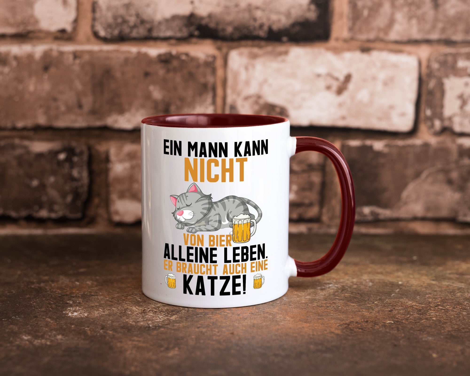 Von Bier leben | Mann braucht eine Katze Katzenliebhaber Geschenk Tierliebhaber