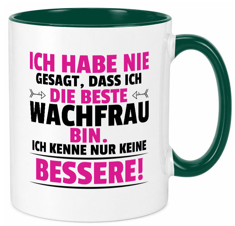Die Beste Wachfrau | Wachpersonal Nachtwächter lustig Humor Geschenkidee Tasse