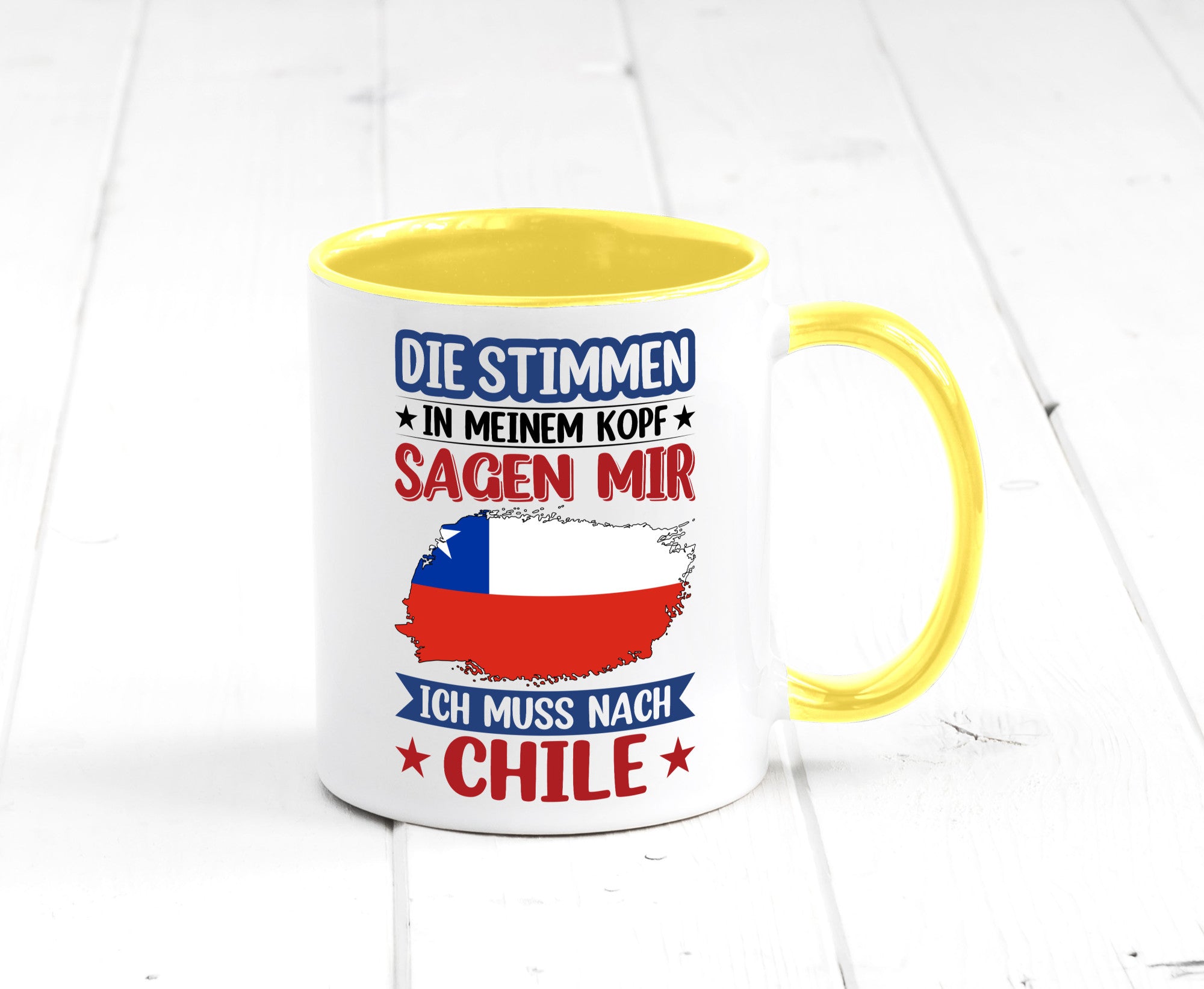 Chile | Urlaub Stimmen in meinem Kopf Traumland Geschenkidee Humor Tasse
