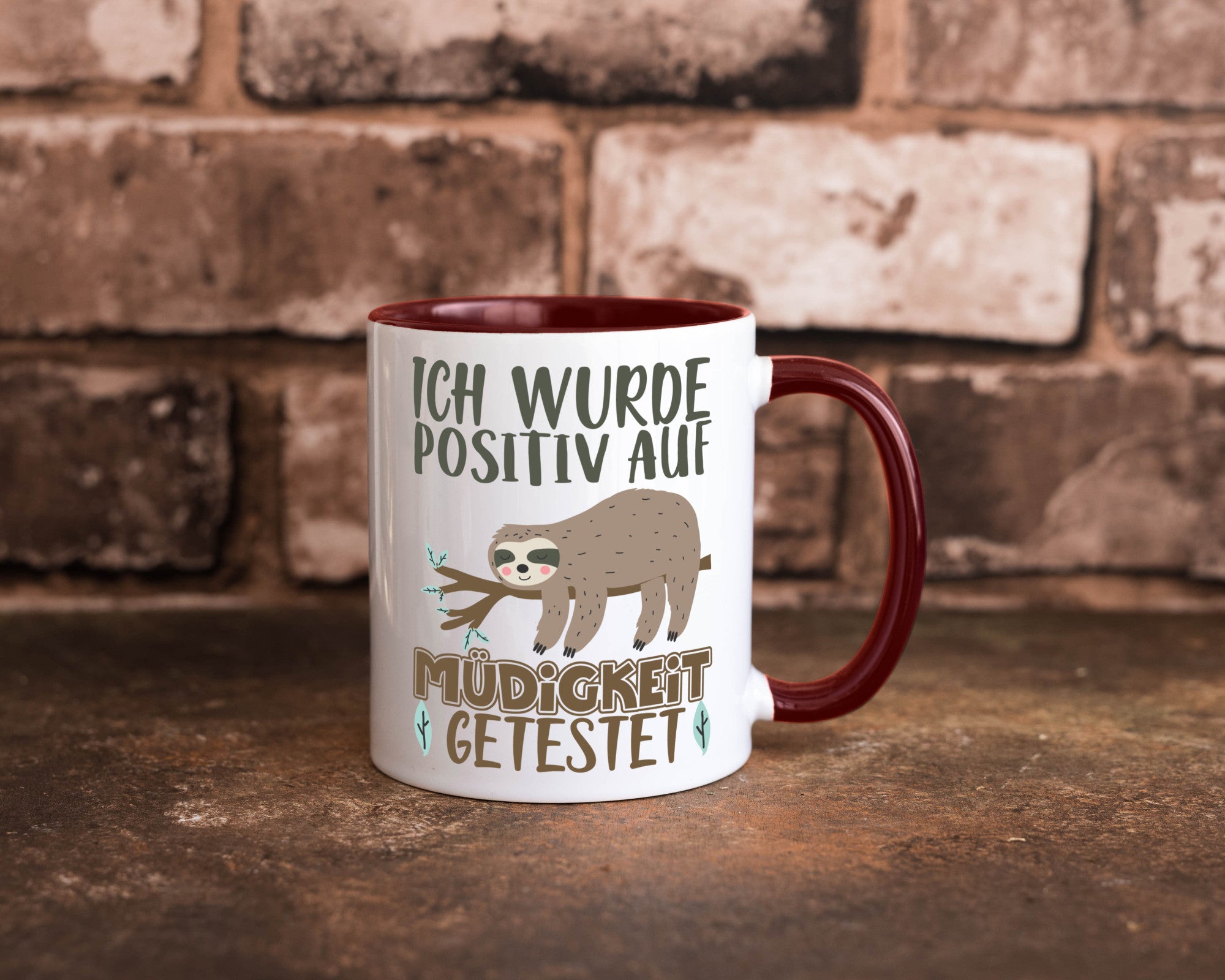 Positiv auf Müde getestet lustiger Spruch Geschenk Humor Geschenkidee Tasse