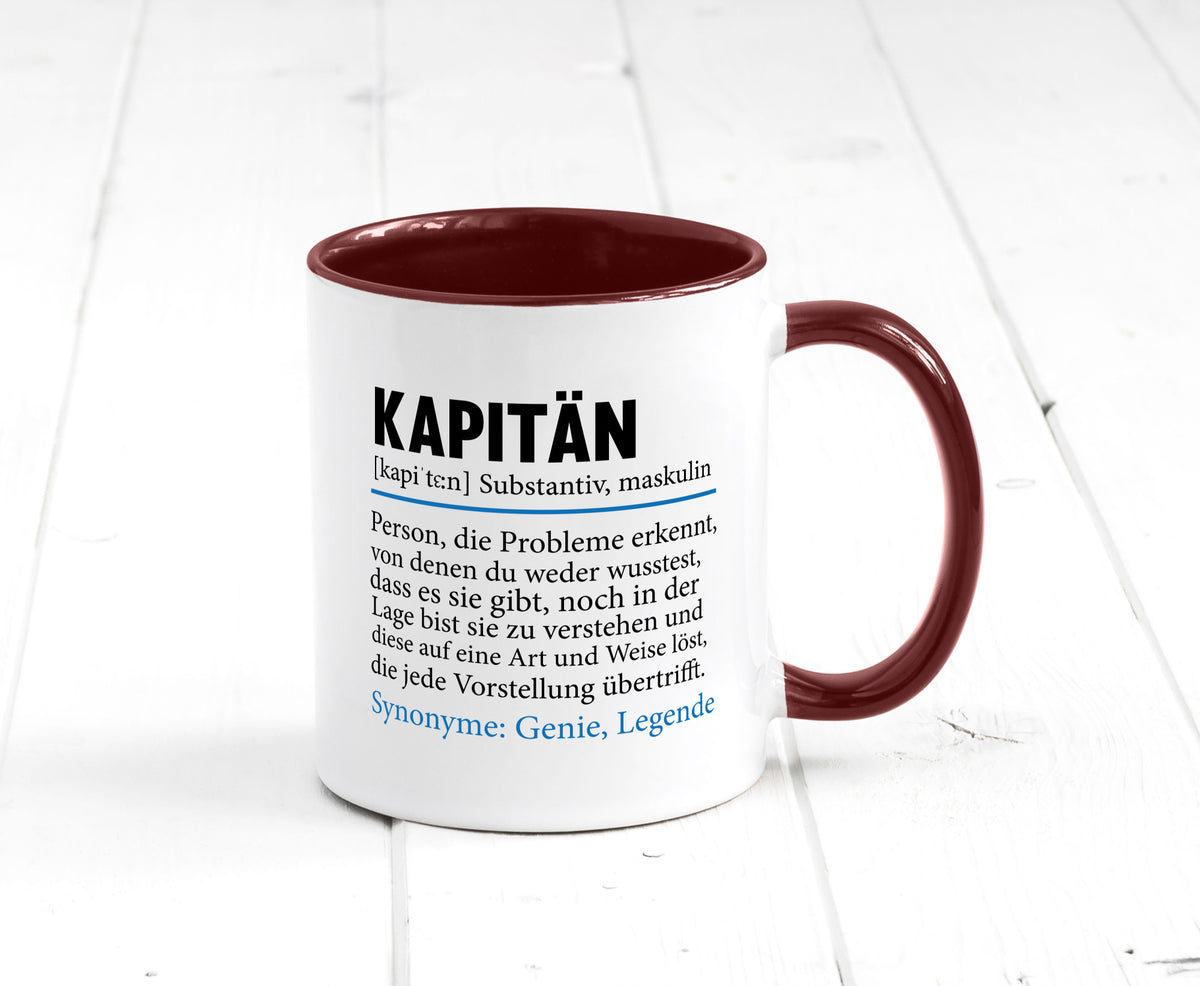 Kapitän | Spruch lustig Schiffskapitän Schiff Geschenk Humor Geschenkidee Tasse