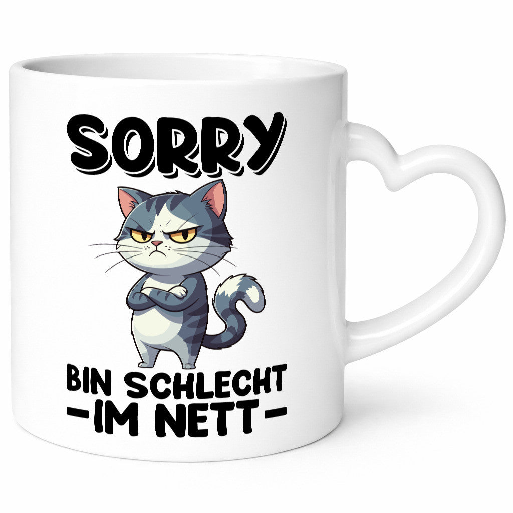Sorry bin schleht im nett | Böse Katze Geschenkidee Tierliebhaber Humor Tasse