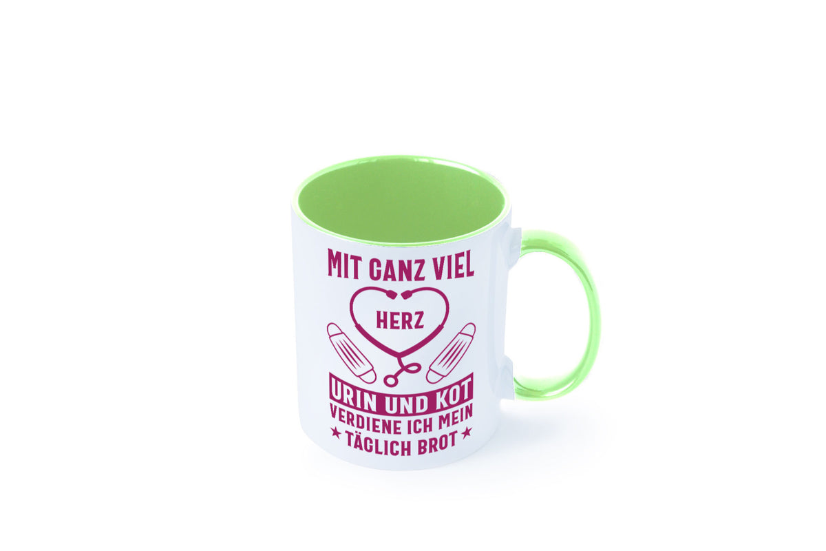Herz, Urin, Kot, damit verdien ich mein Brot | Stethoskop Geschenk Humor Tasse