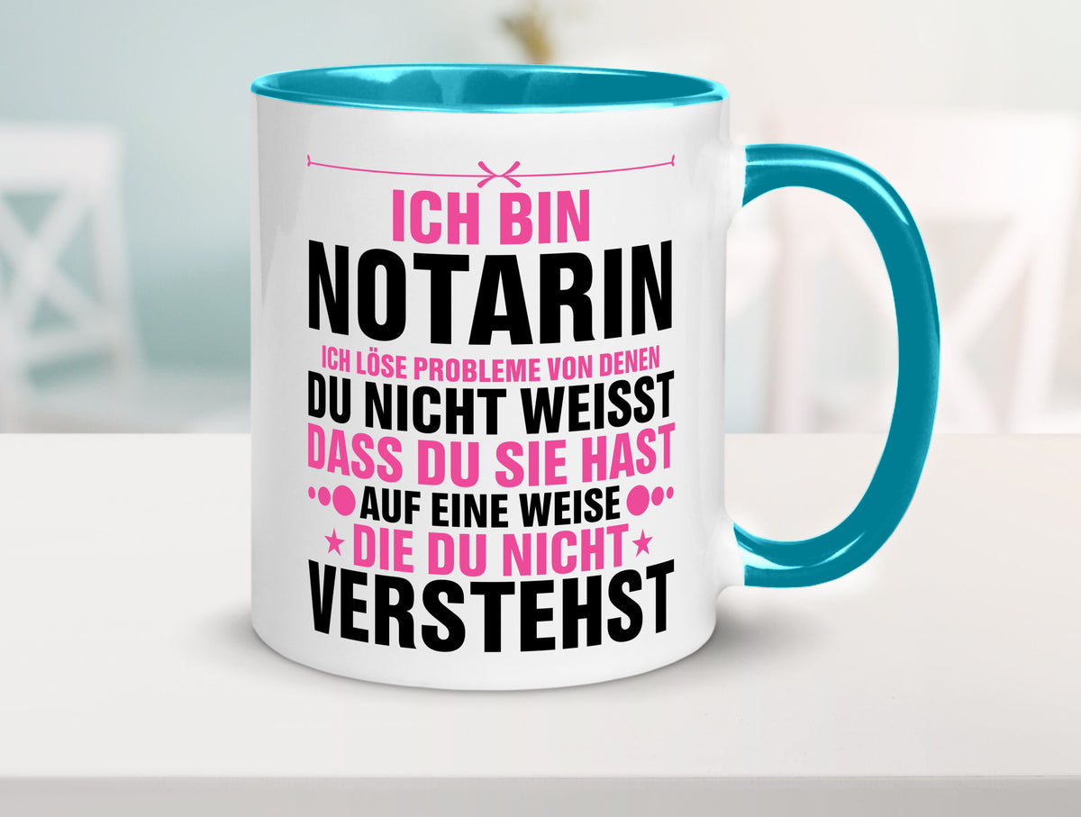 Löse Probleme: Notarin | Juristin v2 lustiger Spruch Geschenk Humor Tasse