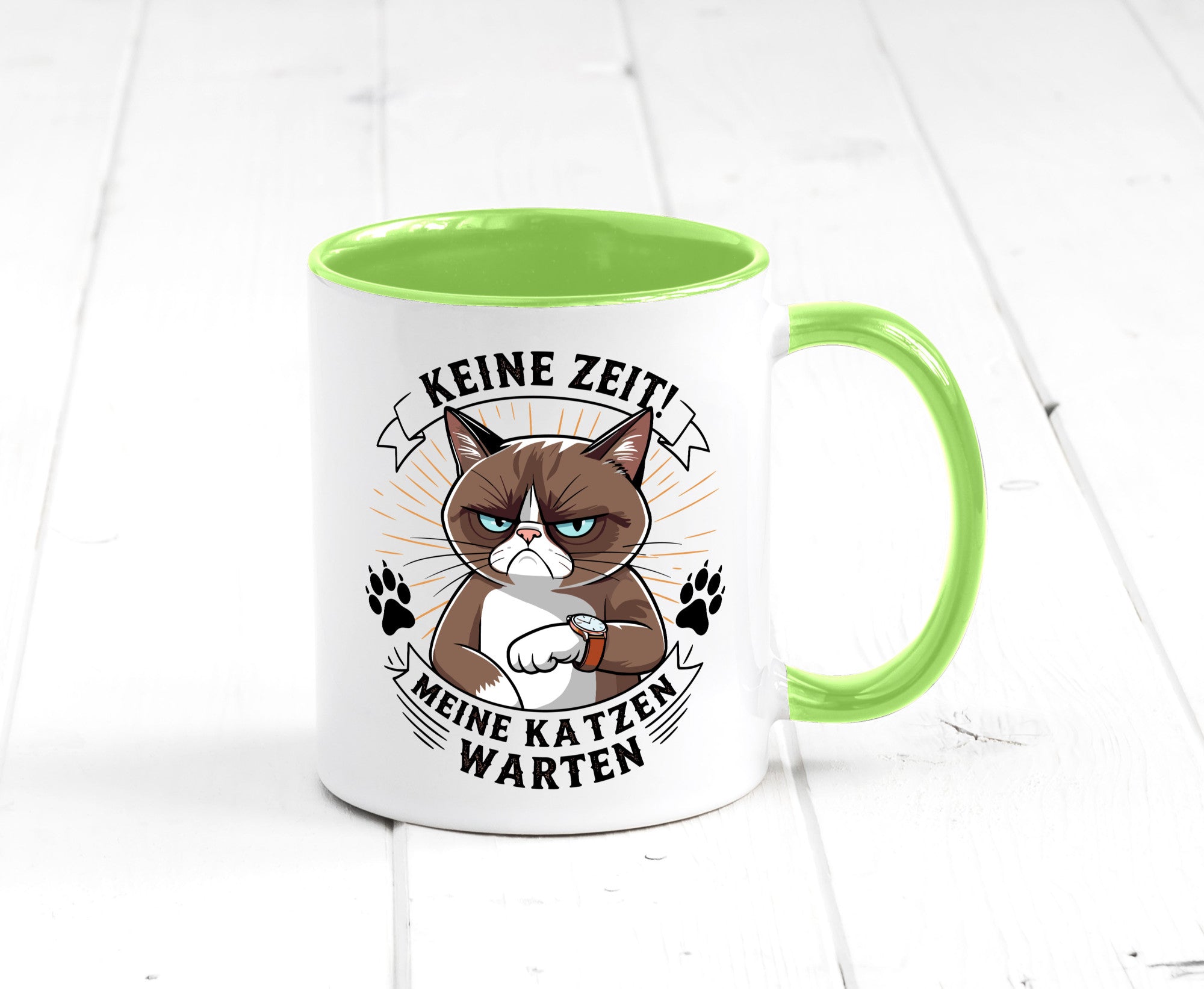 Keine Zeit meine Katzen Warten | Schwarze Katze Geschenkidee Tierliebhaber