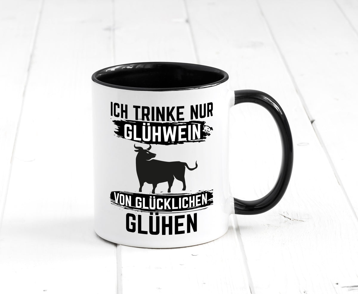 Ich drinke nur Glühwein | Wein von Glühen lustiger Spruch Geschenk Humor Tasse