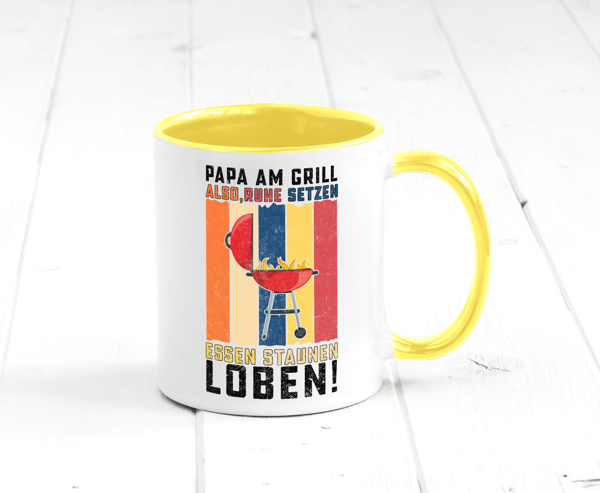 Papa am Grill | Grillmeister BBQ Grillabend v2 Geschenkidee Humor Tasse