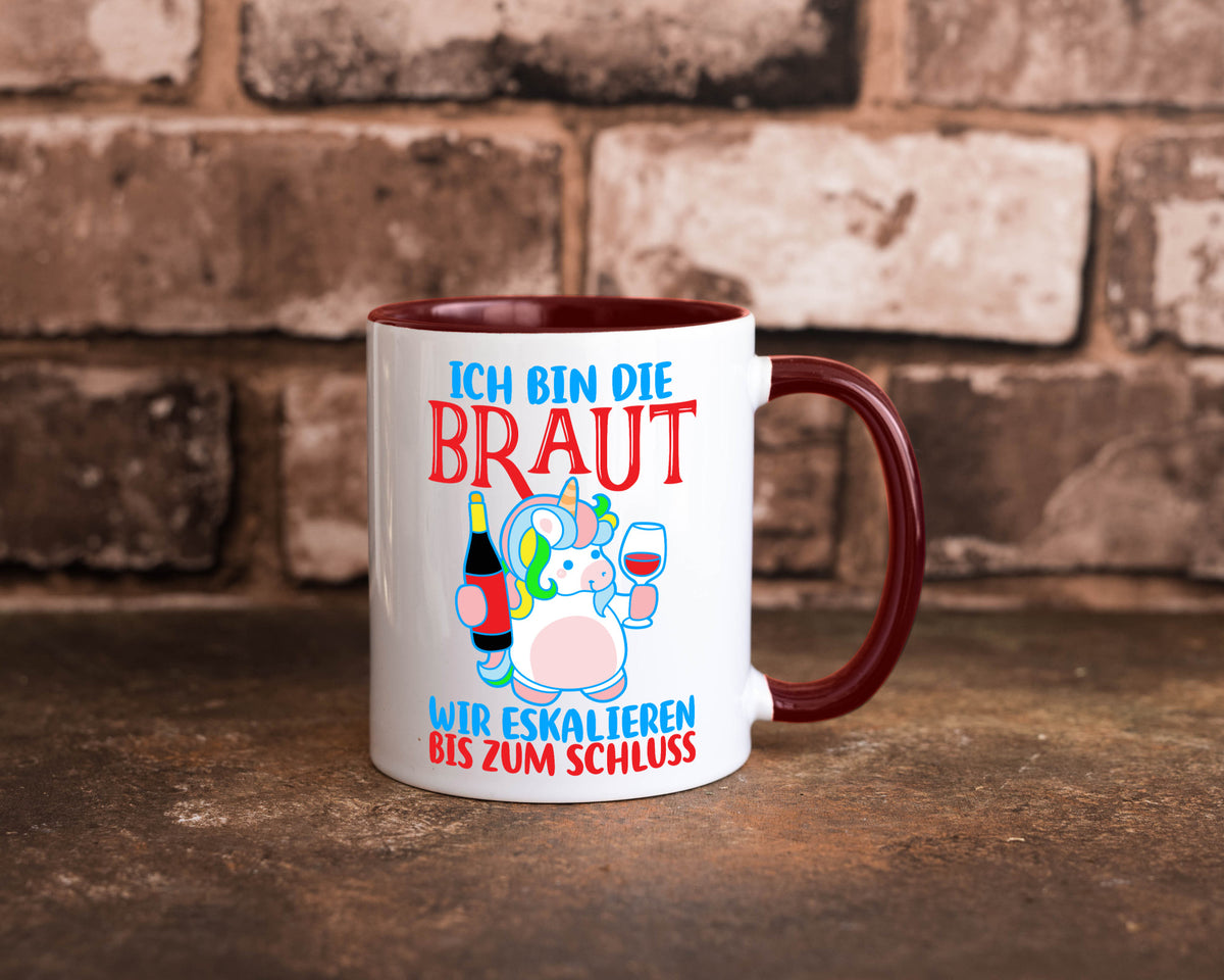 Junggesellinnenabschied | JGA Braut Einhorn Eskalation v2 lustig Humor Tasse