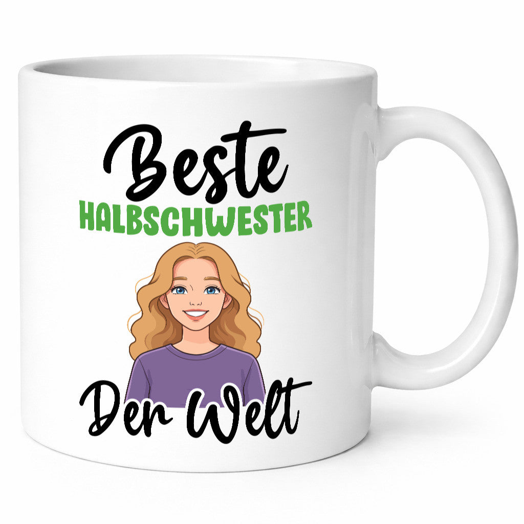 Beste Halbschwester | Lustiges Stiefvater-Geschenk Familien-Geschenkidee Tasse