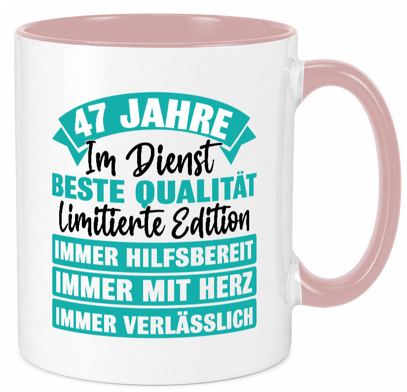 47 Jahre im Dienst | Jubiläum Arbeit Geschenk Kollegen Büro lustiger Spruch Tasse