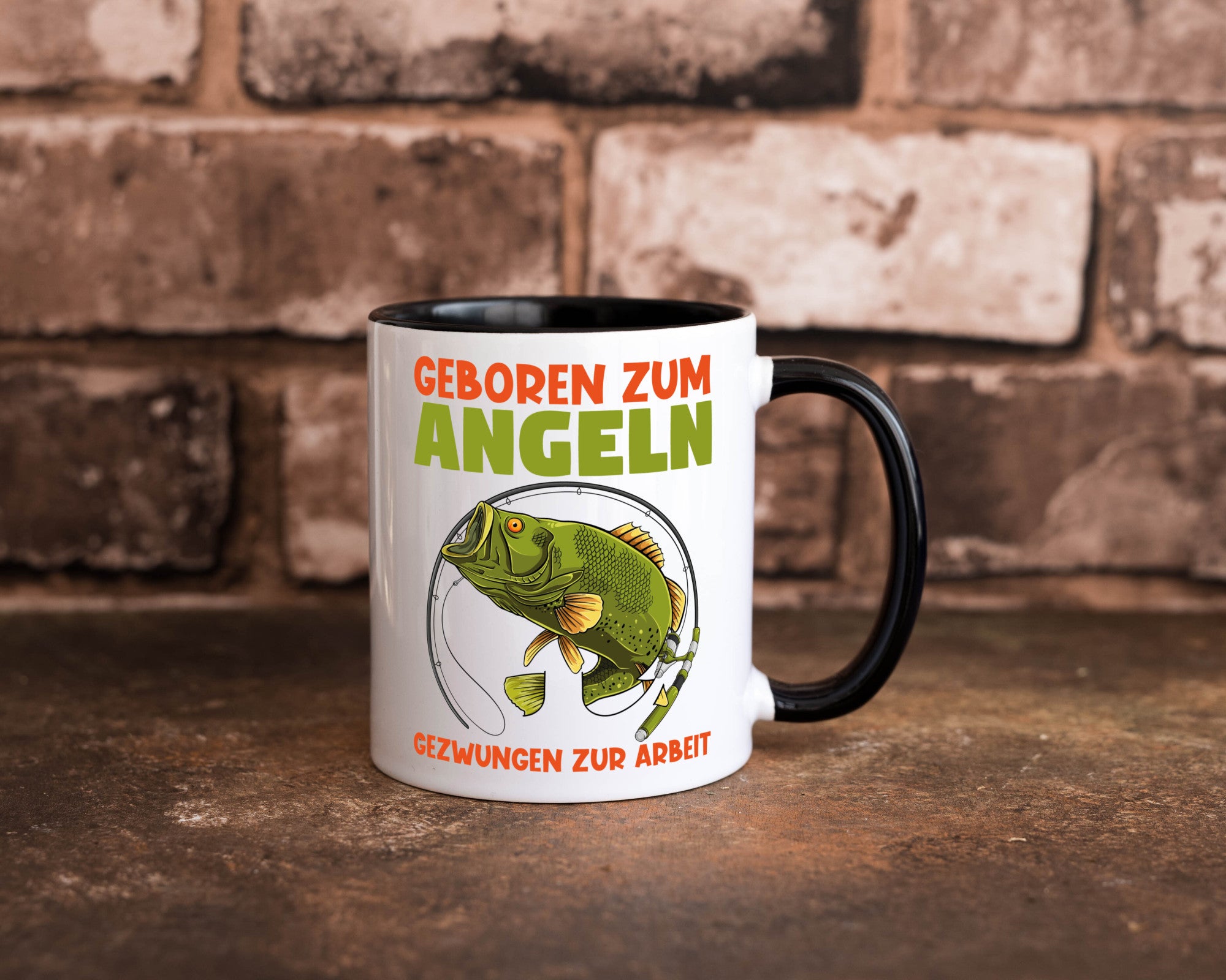 Geboren zum Angeln | Angler Tasse Fischer Spruch Humor Geschenkidee