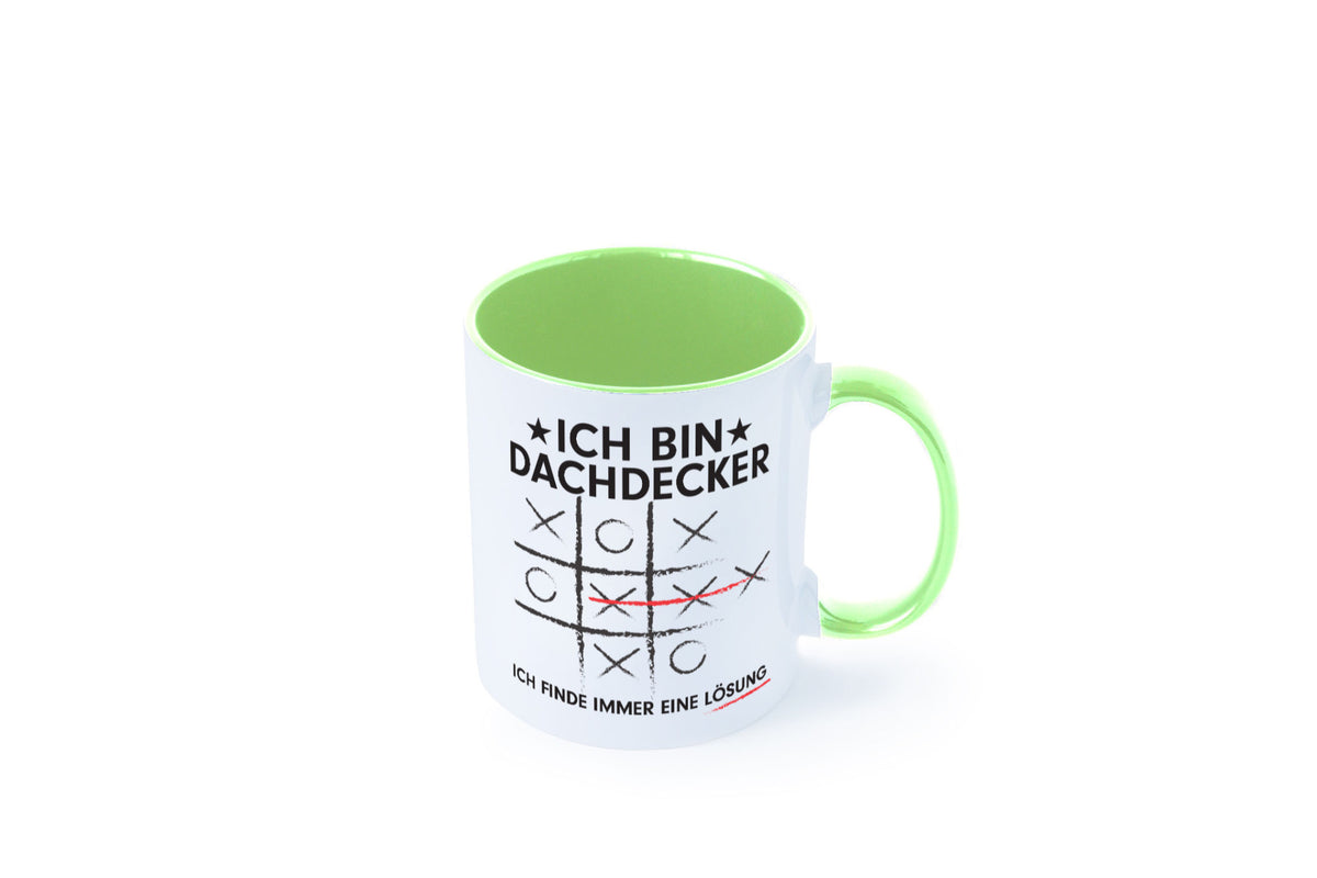 Lösung finden: Dachdecker | Dachbau Hausbau v2 Geschenkidee Humor Tasse