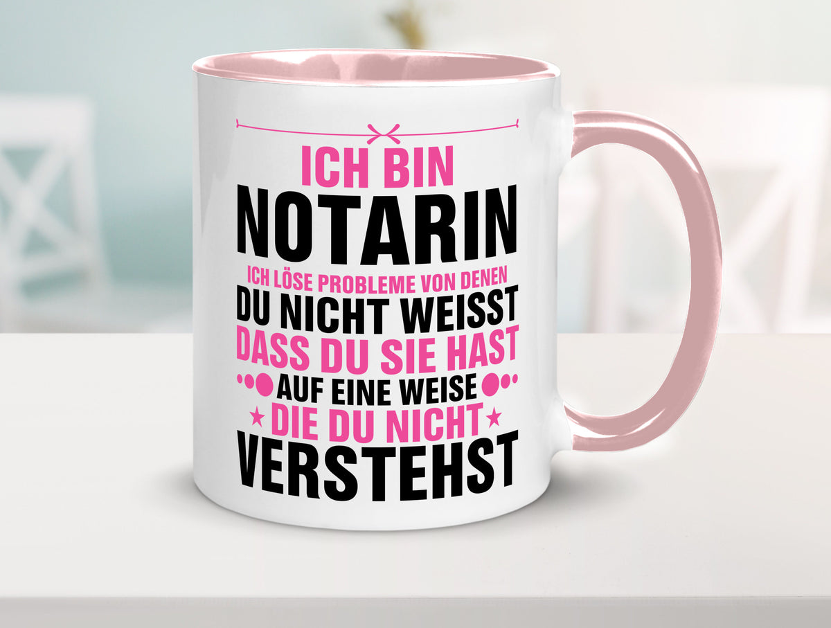 Löse Probleme: Notarin | Juristin v2 lustiger Spruch Geschenk Humor Tasse