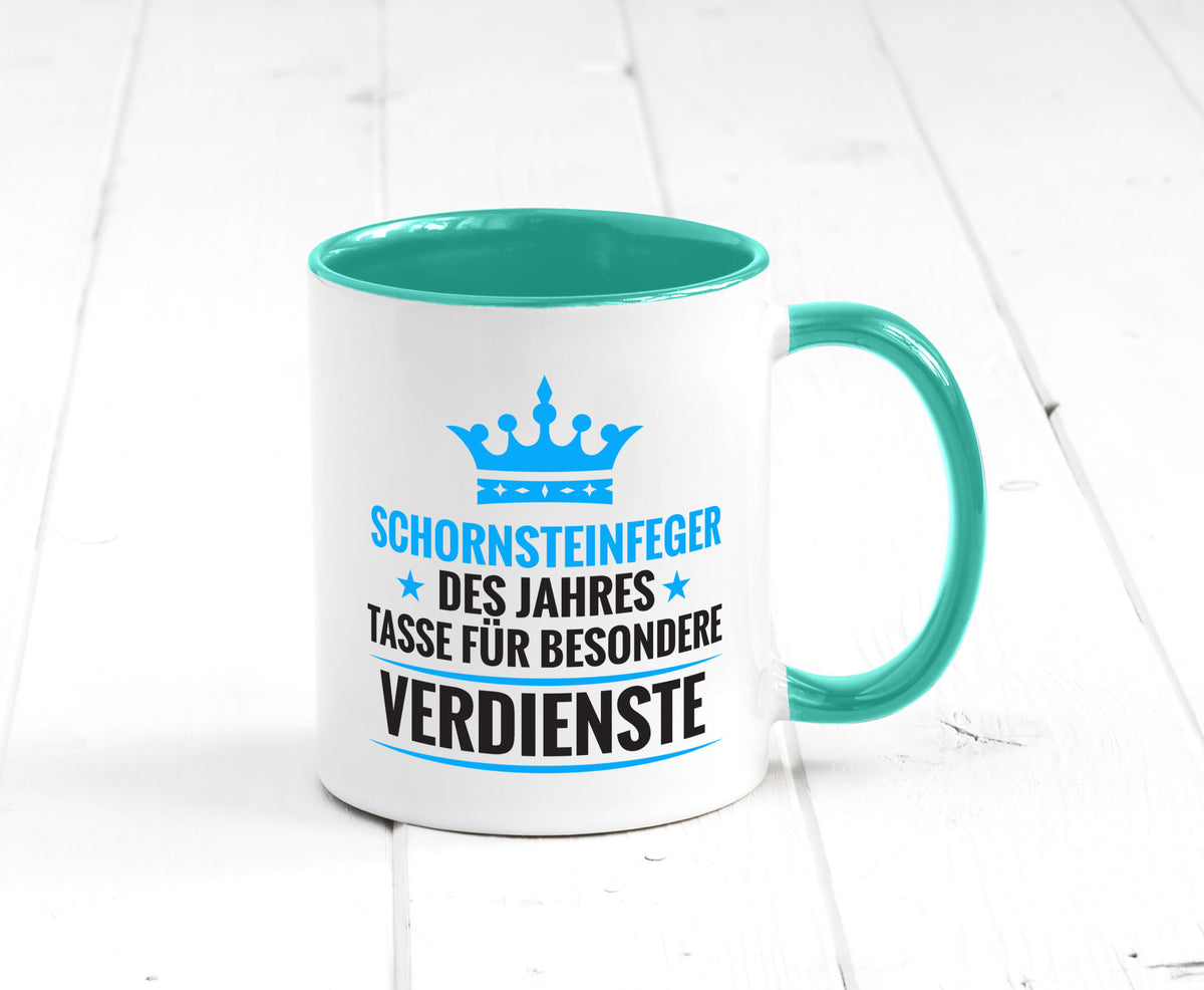 Besonderer Verdienst: Schornsteinfeger | Kaminkehrer Geschenkidee Humor Tasse