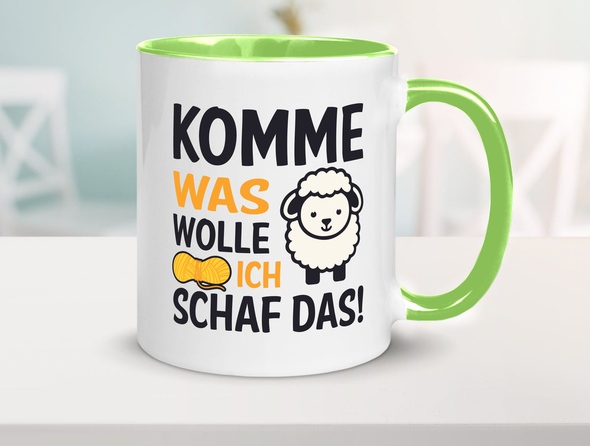 Komme was wolle, ich schaf das | Wolle Humor Geschenkidee Tasse