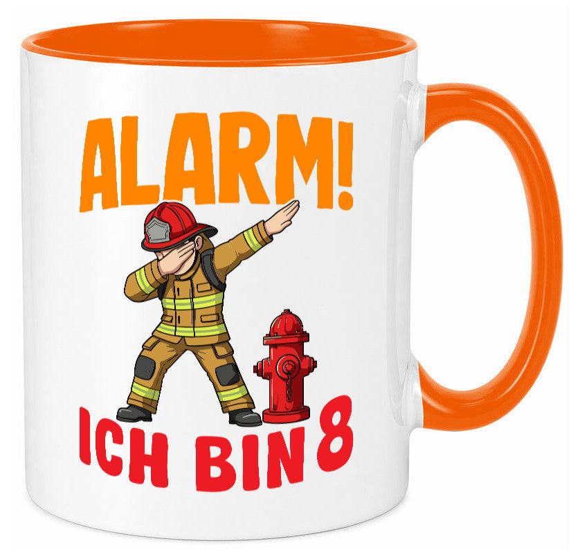 8. Geburtstag | 8 Jahre Feuerwehr Junge lustig Geschenkidee Geschenk Tasse