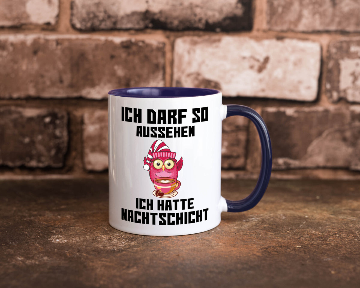Nachtschicht Eule | Spruch Arbeit müde Nachtjob Geschenkidee Kollegen Büro Tasse