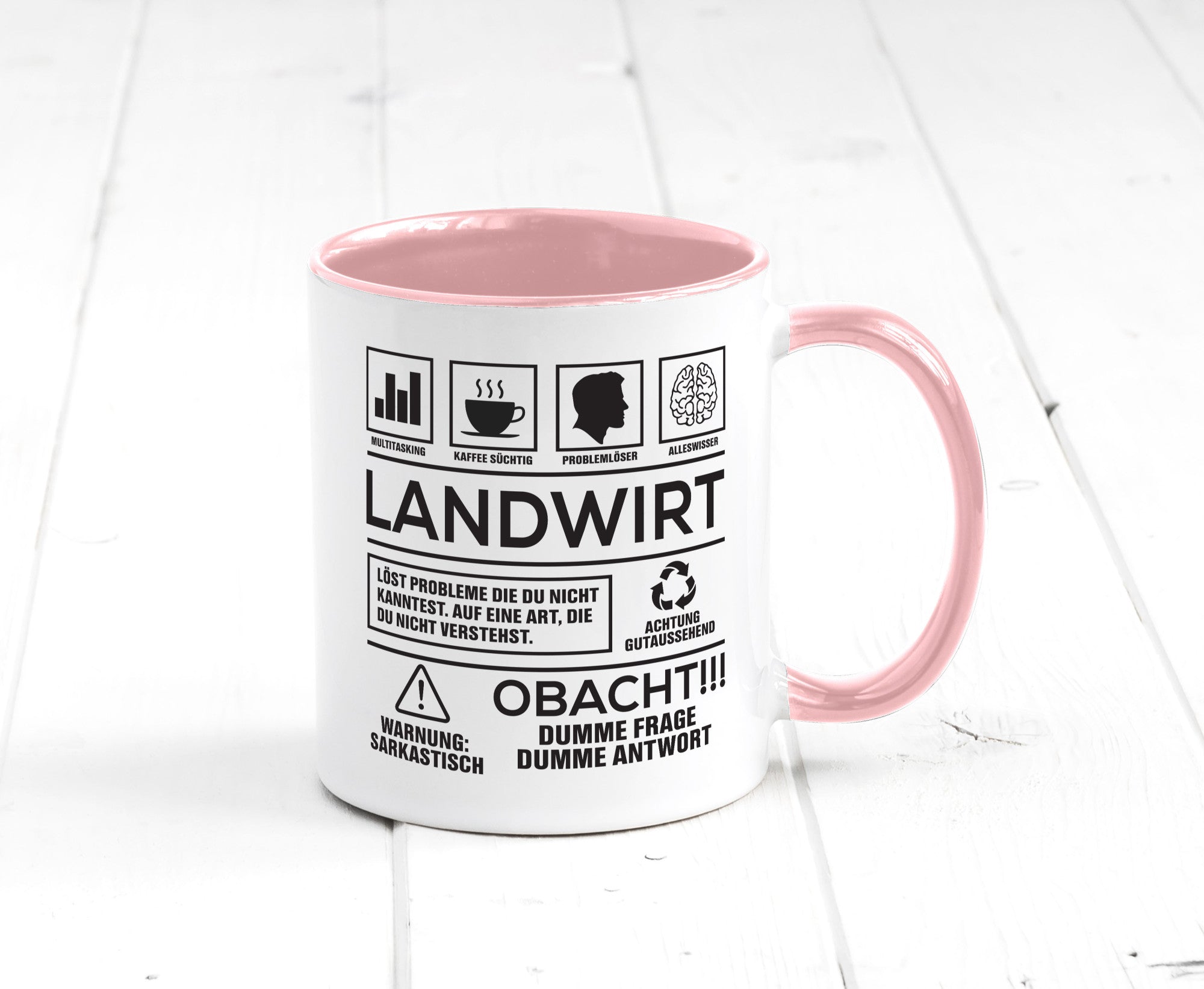 Achtung Probleme Landwirt | Bauer Landwirtschaft Geschenkidee Humor Tasse