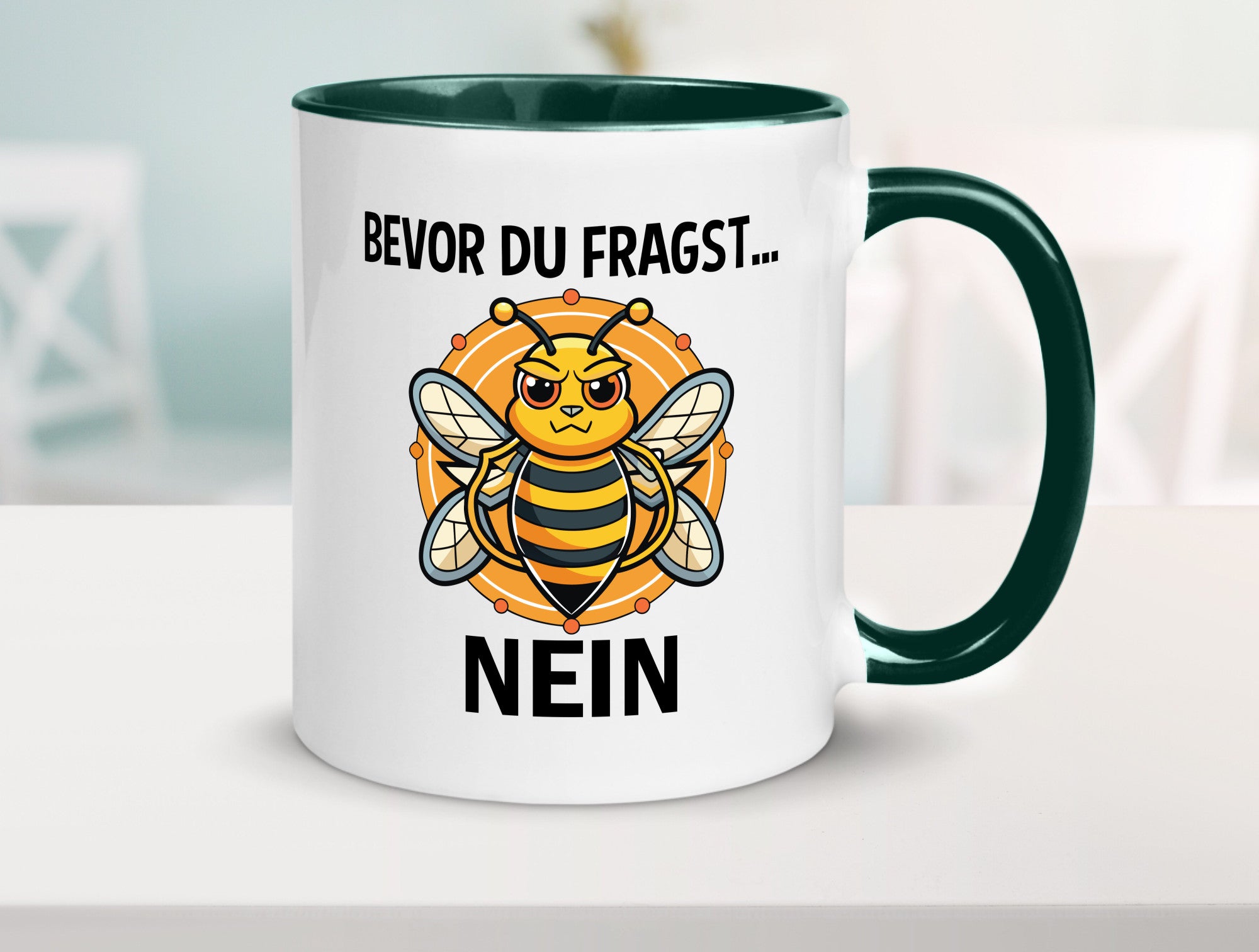 Bevor du fragst... Nein | Hummeln v2 lustig Humor Geschenkidee Geschenk Tasse