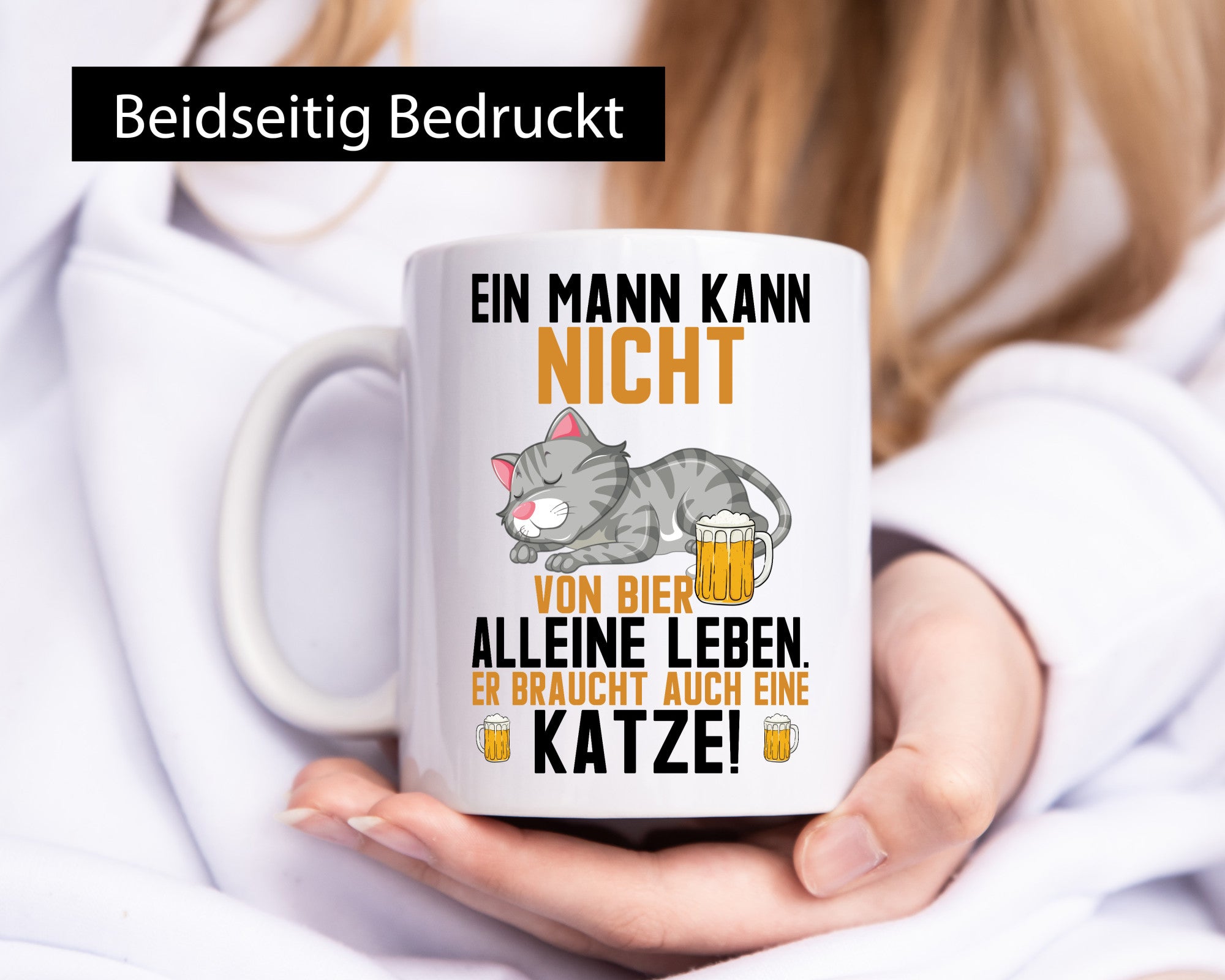 Von Bier leben | Mann braucht eine Katze Katzenliebhaber Geschenk Tierliebhaber