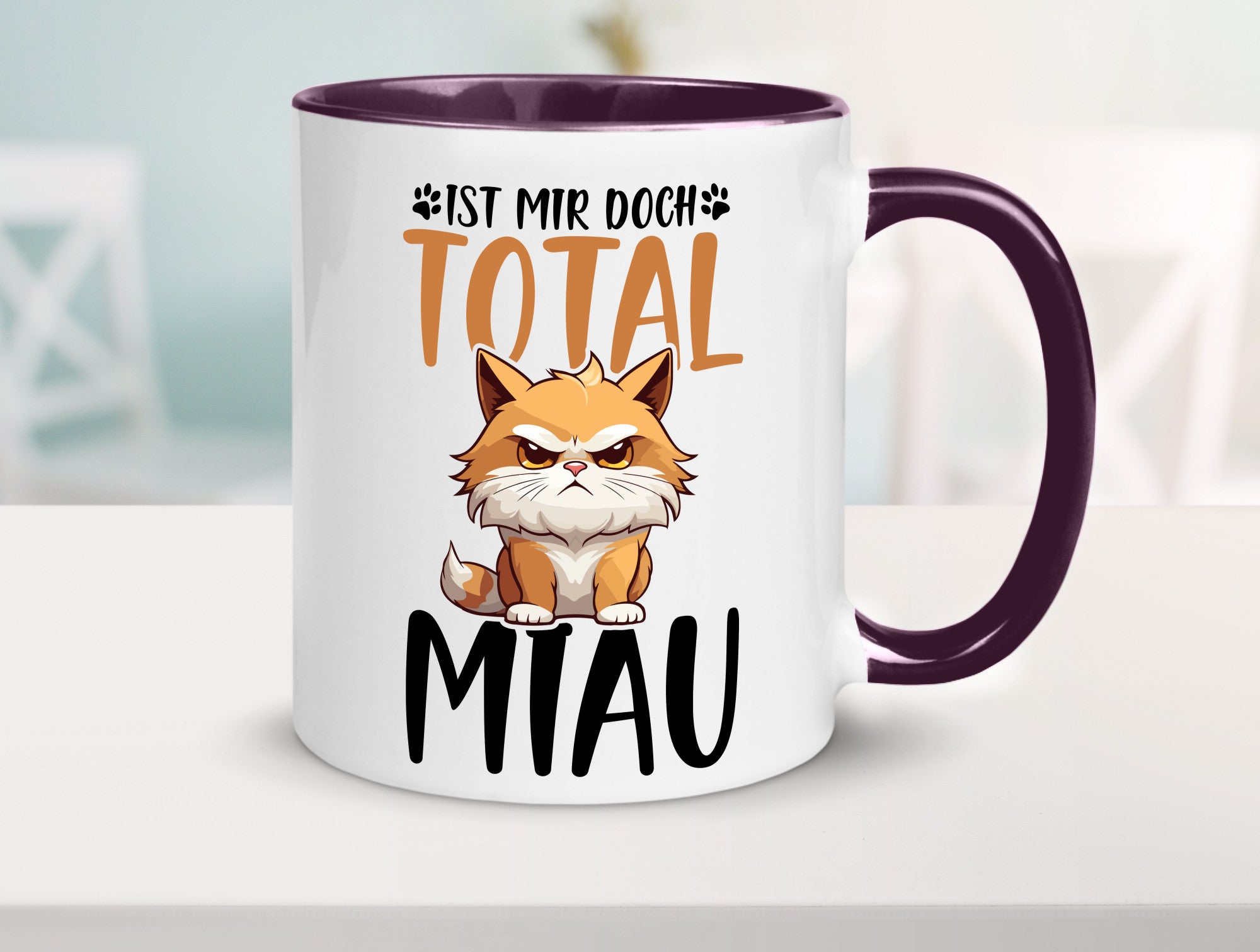 Ist mir doch total Miau | Katze Katzenliebhaber Geschenk Tierliebhaber Humor