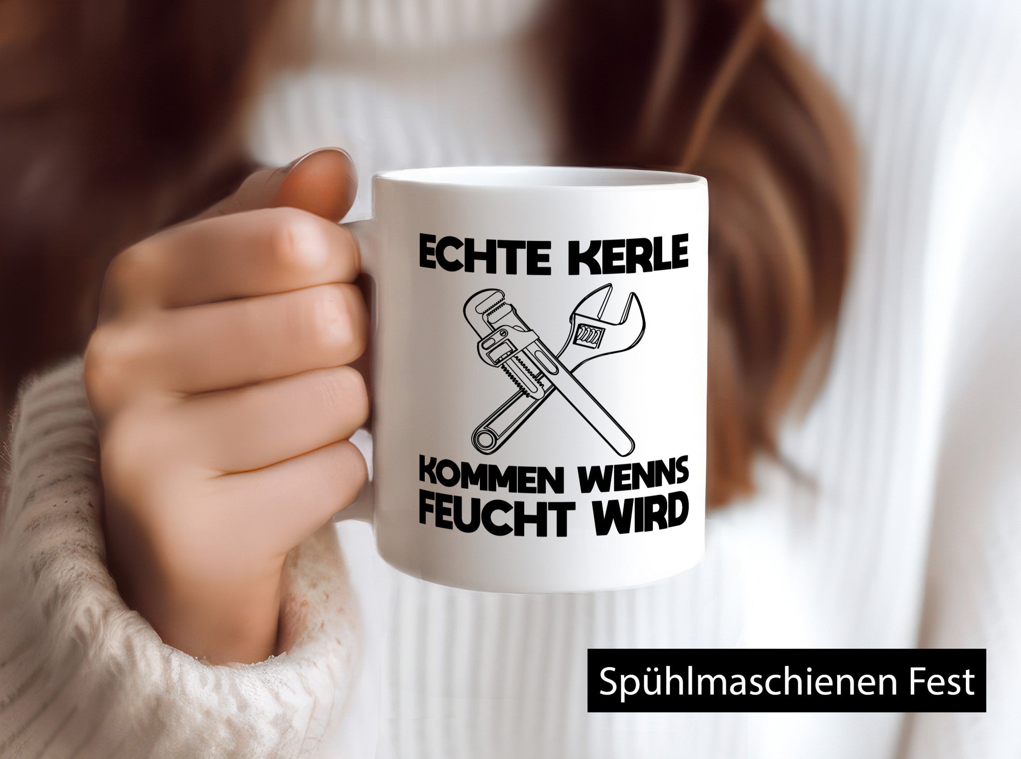 Echte Kerle kommen wenns Feucht wird. Geschenkidee Humor Tasse