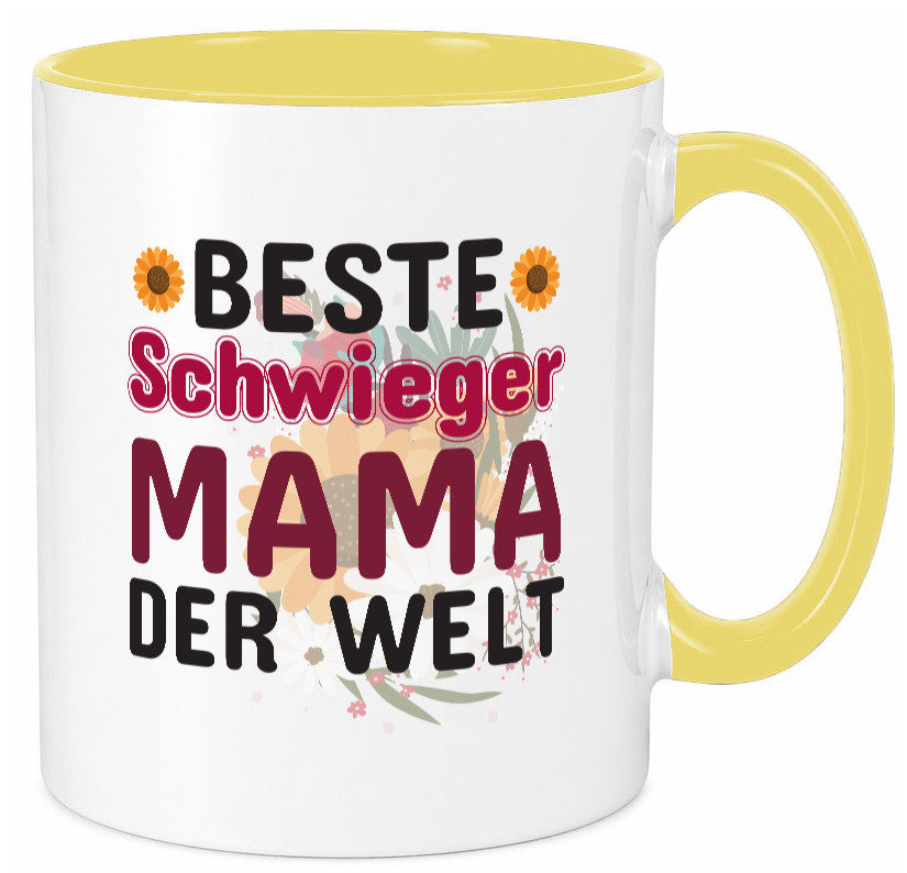 Beste Schwiegermama | Schwiegermutter Tasse Blumen Humor Familie Geschenkidee
