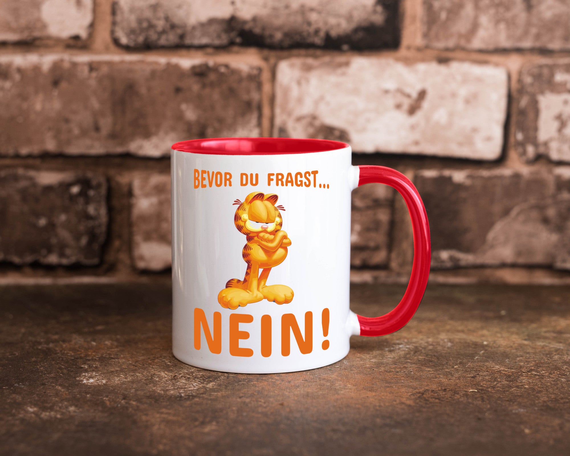 Bevor du fragst? Nein! | grimmige Katze Spruchtasse lustig Tierliebhaber Humor
