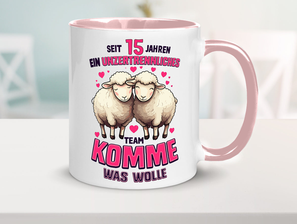 15 Jahre Verheiratet | ein Team Ehepaar Geschenk Humor Geschenkidee lustiger Tasse