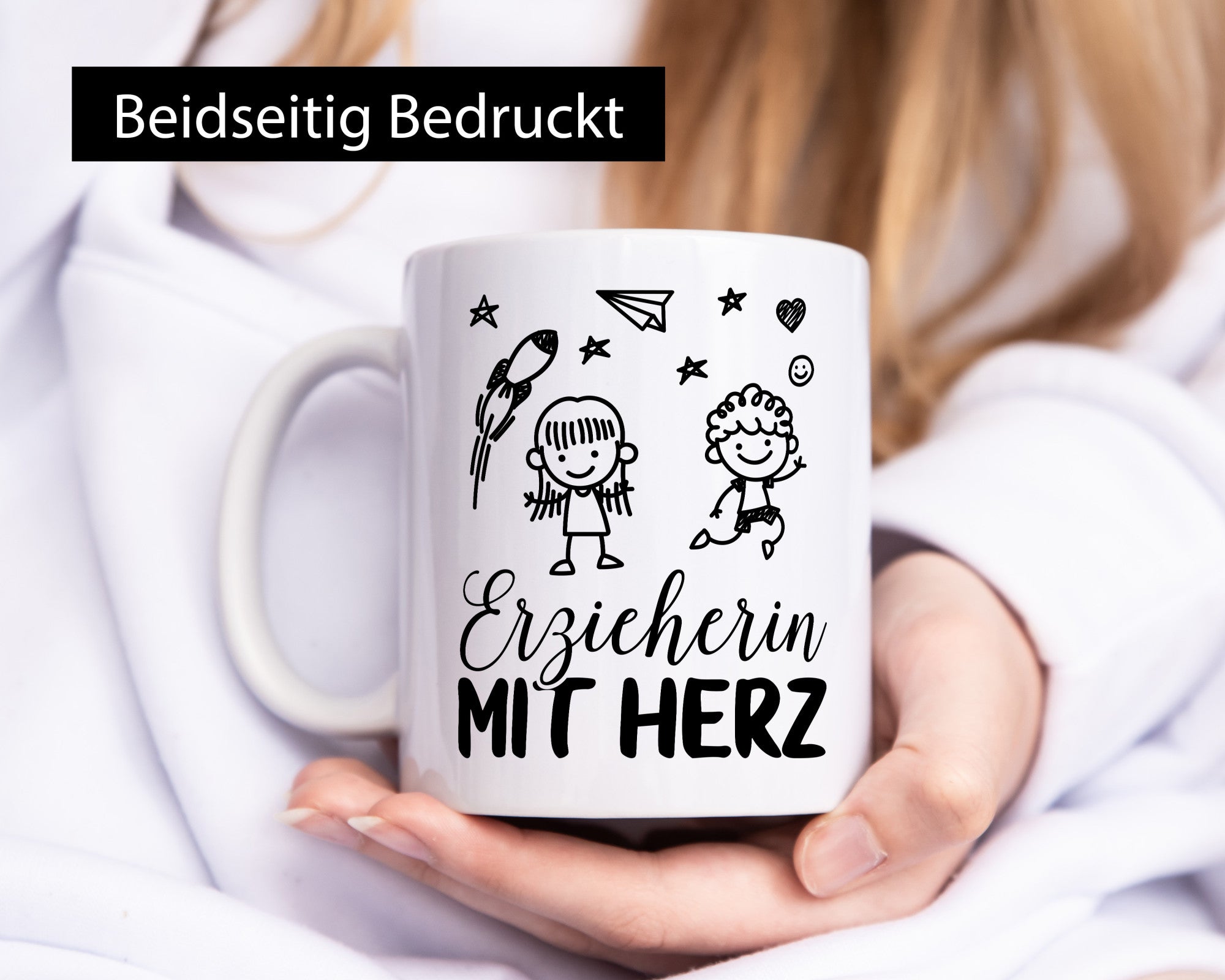 Erzieherin mit Herz Geschenk Humor Geschenkidee lustiger Spruch Tasse