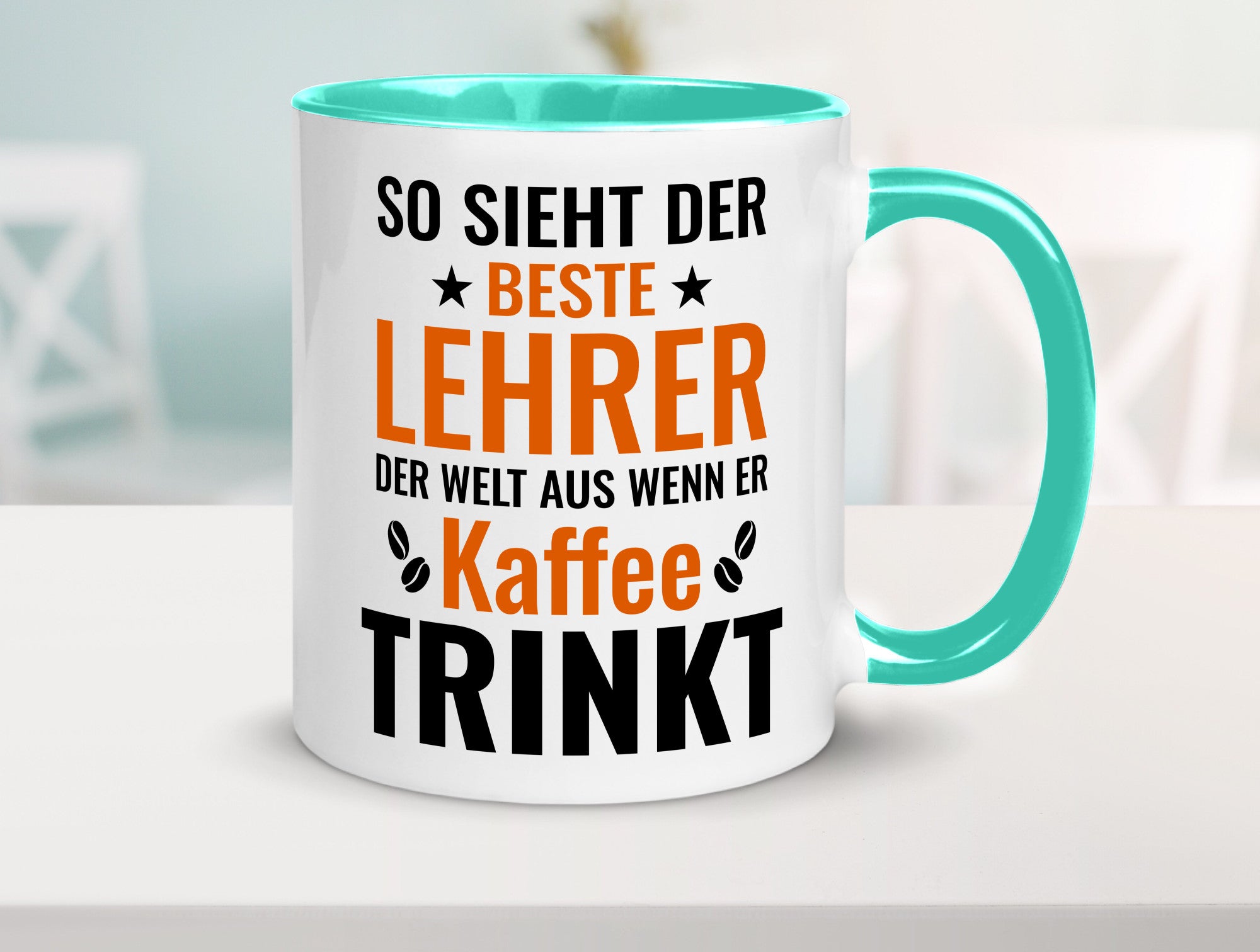 Kaffee trinkt: Lehrer | Schule Beruf Schüler Geschenk Arbeit Kollegen Büro