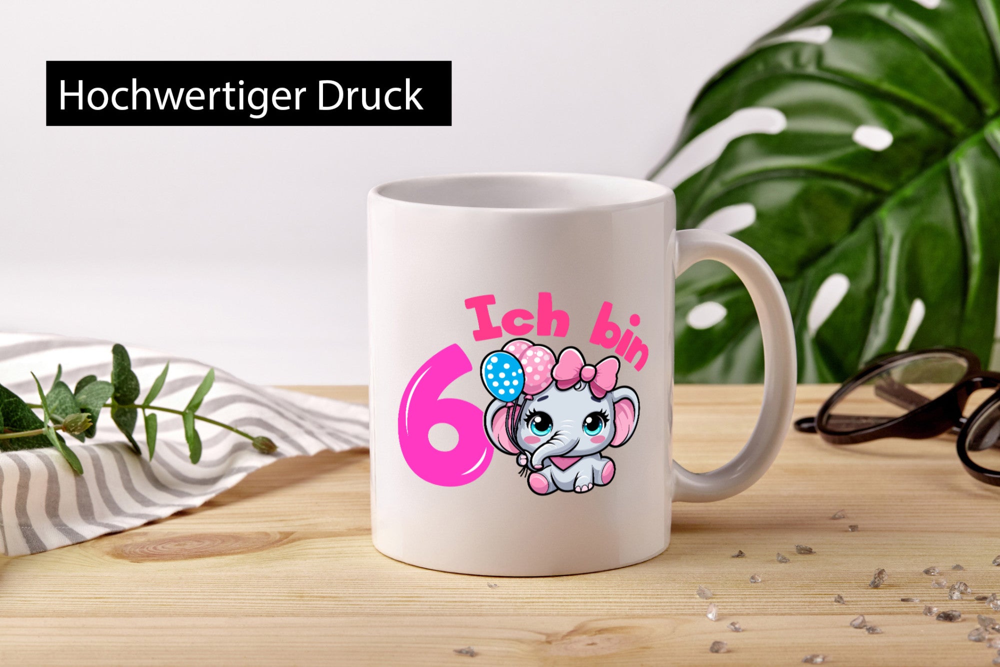 6. Geburtstag | 6 Jahre Elefant Mädchen Humor Geschenkidee Tasse