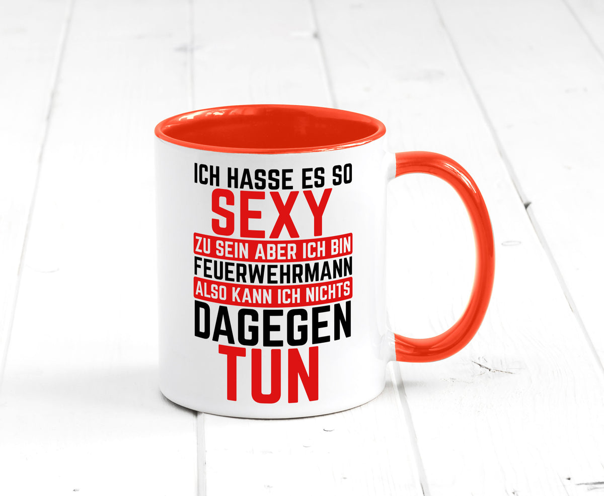 Sexy Feuerwehrmann | Helden Flammen Brandeinsatz lustig Humor Geschenkidee Tasse