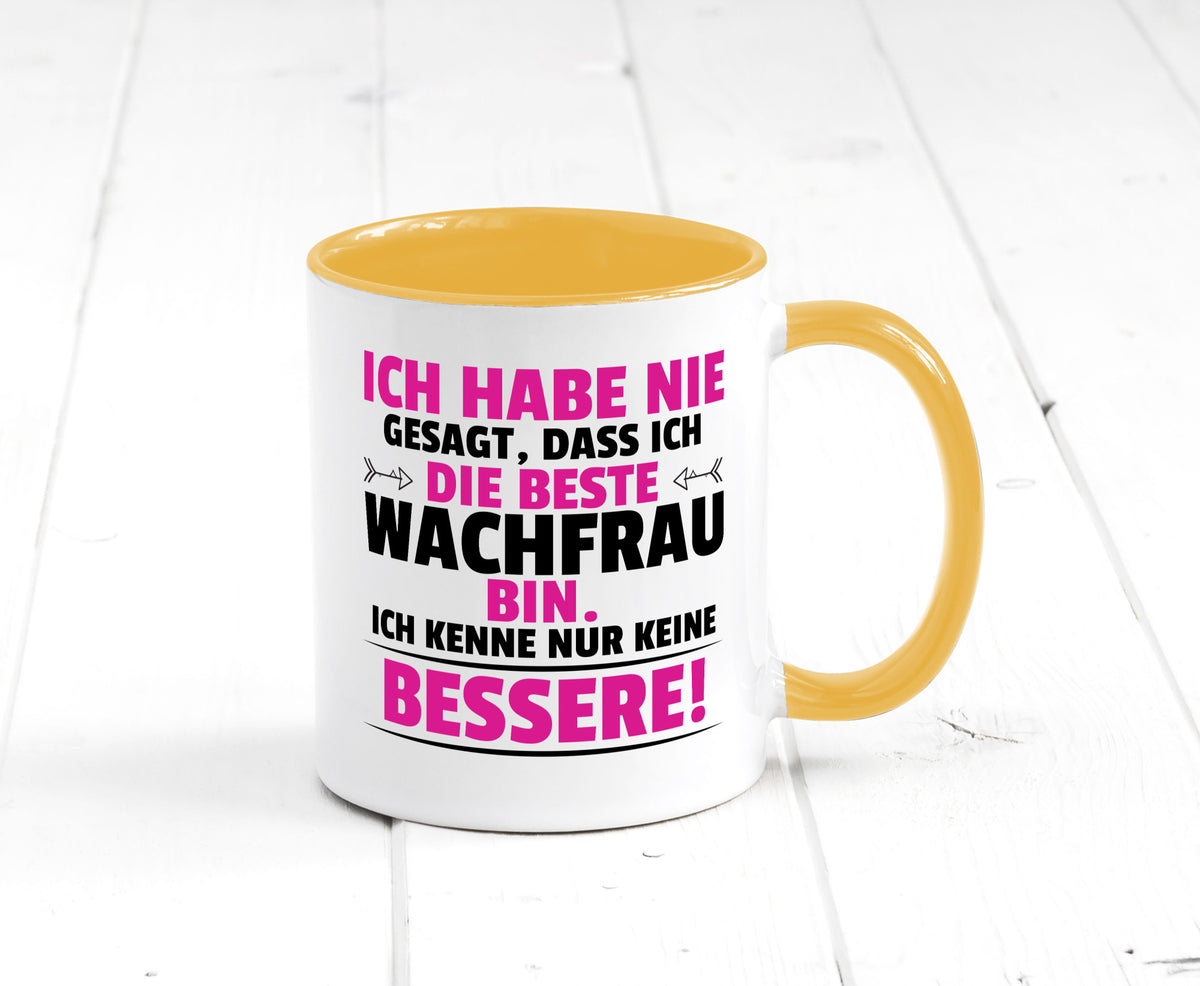 Die Beste Wachfrau | Wachpersonal Nachtwächter lustig Humor Geschenkidee Tasse