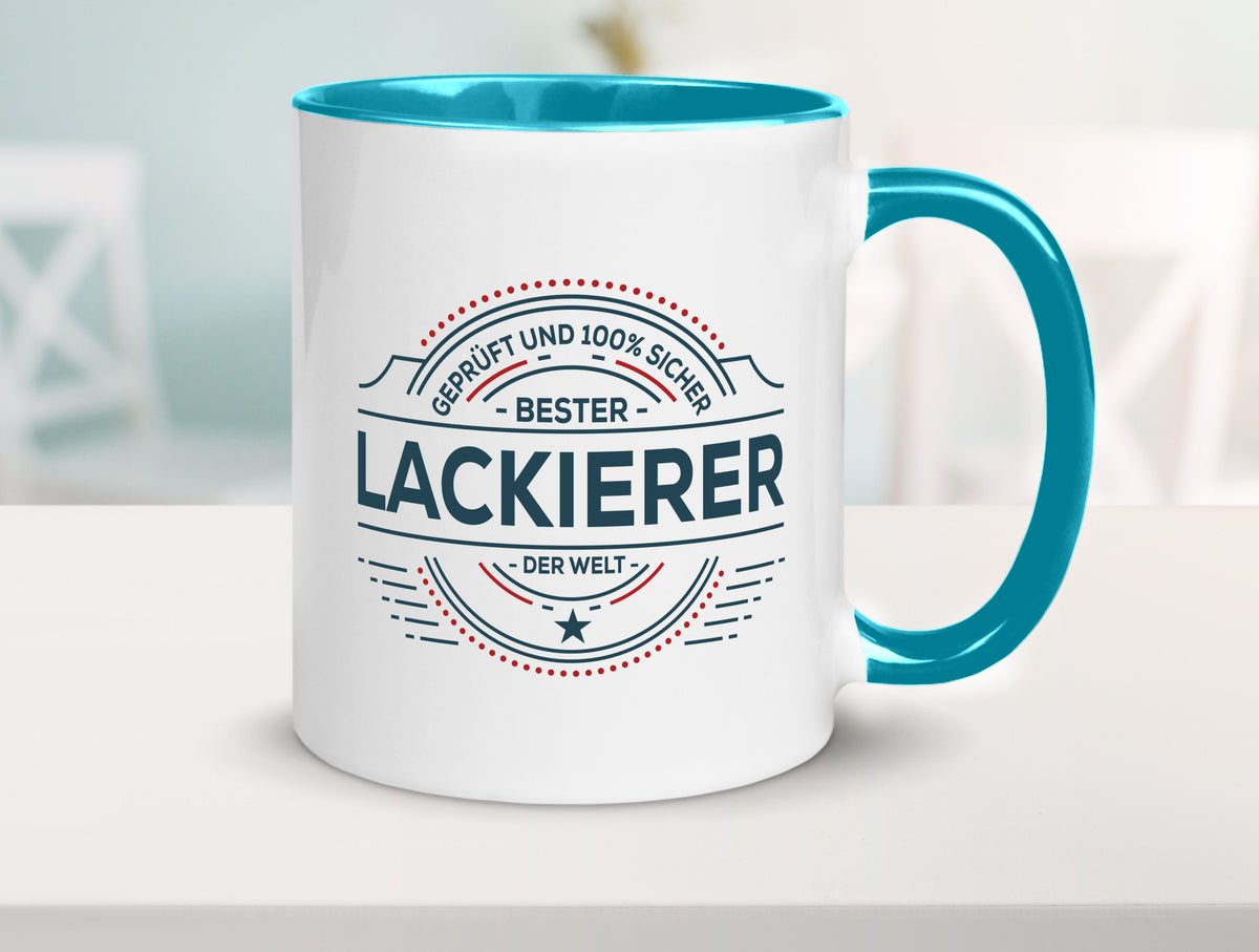 Geprüft und sicher: Lackierer | Definition lackieren Geschenk Humor Tasse