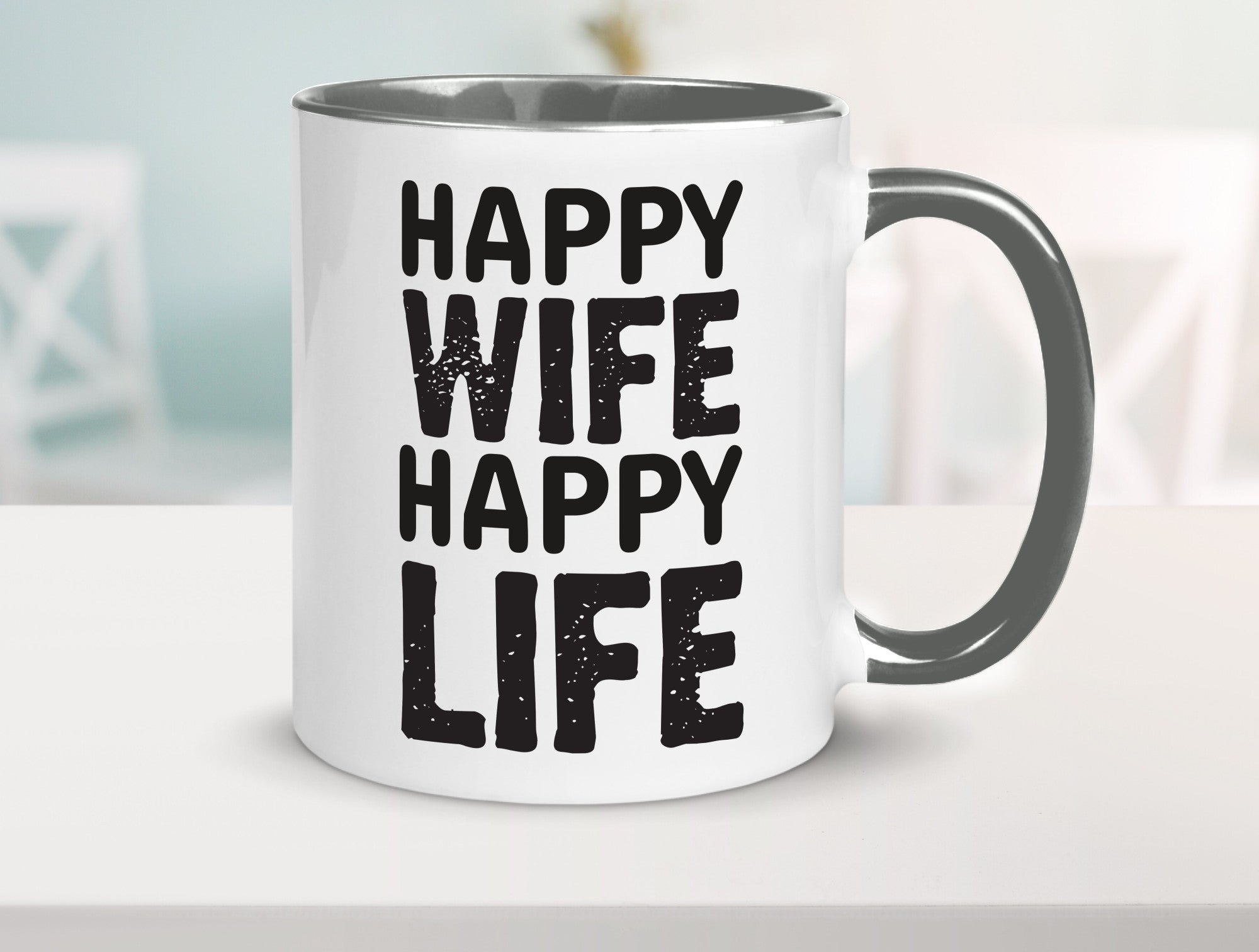Happy Wife | Ehemann Tasse Ehefrau Humor Statement Geschenkidee