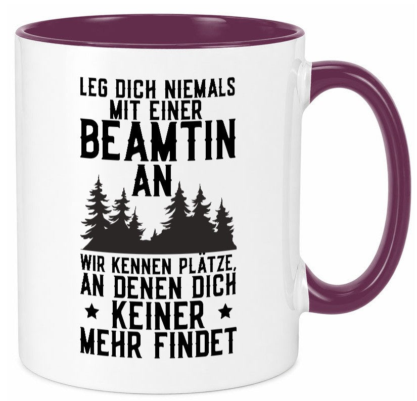 Nicht mir Beamtin anlegen | Polizistin Wald Revier lustiger Spruch Geschenk Tasse