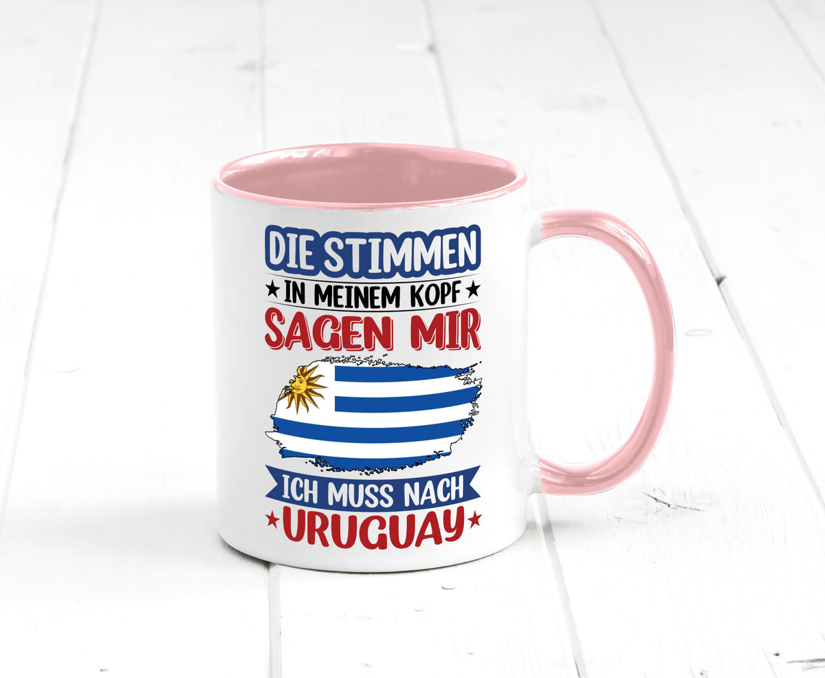 Uruguay | Urlaub Stimmen in meinem Kopf Traumland Geschenk Humor Geschenkidee Tasse