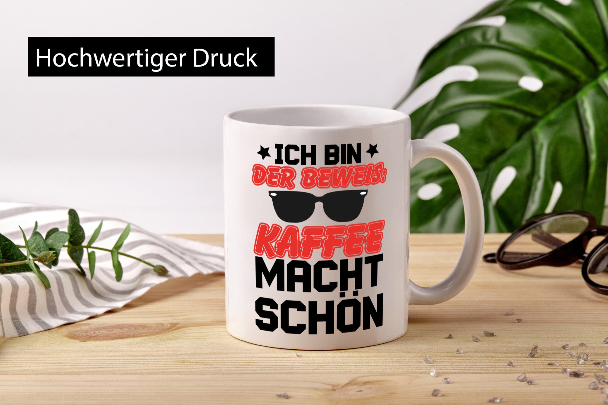 Kaffee macht schön Geschenk Humor Geschenkidee lustiger Spruch Tasse